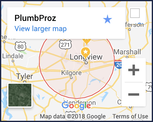 Plumbers Longview TX Service Area - PlumbProz